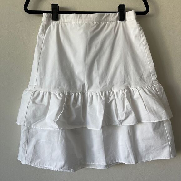 J. Crew Tiered Ruffle Midi Skirt Sz 4 - Picture 3 of 9